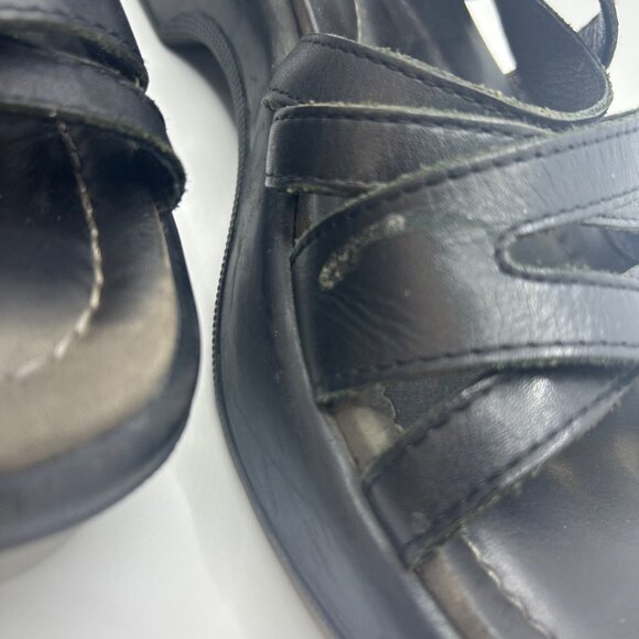 Black Leather Dansko Strappy Sandals With Adjustable Buckle & Cushioned Sole 42 - Picture 6 of 10